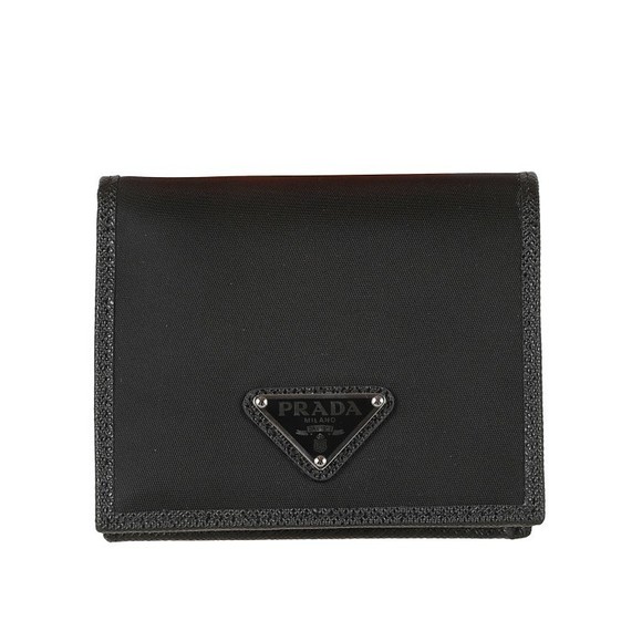 Prada Bi-Fold Wallet In Textured Recycled Nylon - NWT - Picture 1 of 3